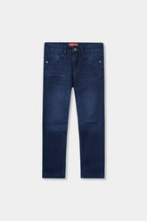 Boys Mid Blue Slim Fit Pant
